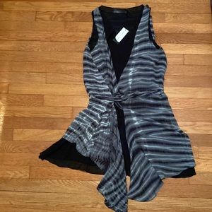 Proenza Schouler silk wrap tie-die minidress, size 4